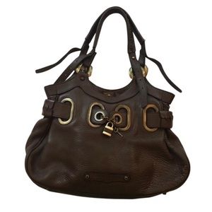 Barbara Bui Pebbled Leather Lock Bag